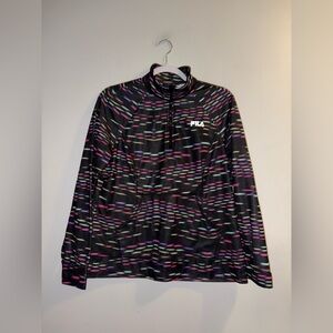 Fila | Black Printed Half Zipper Longsleeve